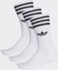 Adidas Originals Kousen Solid Crew 3 Pak Wit/Zwart online kopen