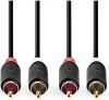 Nedis CABW24200AT05 stereo audiokabel 2x RCA male 2x RCA male 0.5m online kopen