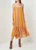 AllSaints Paola maxi jurk met spaghetti bandjes en streepprint online kopen