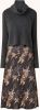 AllSaints Tierny maxi jurk van satijn met coltrui in wolblend online kopen