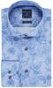 Profuomo gebloemd slim fit overhemd grijsblauw/blauw online kopen