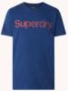 Superdry Classic T Skjorte Med Skriften , Blauw, Heren online kopen