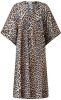 Ganni Midi jurk in zijdeblend met panterprint en steekzakken online kopen