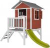 AXI Beach Lodge Xl Speelhuis Op Palen En Groene Glijbaan Speelhuisje Voor De Tuin/Buiten In Rood Van Fsc Hout online kopen