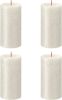 Bolsius Stompkaarsen Shimmer 4 st rustiek 130x68 mm ivoorkleurig online kopen