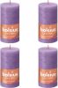 Bolsius Stompkaarsen Shine 4 st rustiek 130x68 mm levendig violet online kopen