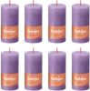 Bolsius Stompkaarsen Shine 8 st rustiek 100x50 mm levendig violet online kopen
