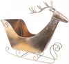 Clayre & Eef Beeld Slee 54 Cm Koperkleurig Metaal Rendier Kerst Decoratie Decoratieve Accessoires Koperkleurig Kerst online kopen