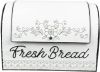 Clayre & Eef Opbergdoos 30x20x20 Cm Wit Bruin Metaal Bloemen Fresh Bread Opbergbox Broodtrommel Wit Opbergbox online kopen