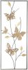 Clayre & Eef Wanddecoratie 25x61x3 cm Geel Metaal Rechthoek Vlinders online kopen