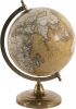 Clayre & Eef Wereldbol 22x30 Cm Geel Bruin Hout Metaal Globe Aardbol Woonaccessoires Geel Globe Aardbol online kopen