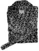 Linnick Flanel Fleece Badjas Leopard zwart/wit online kopen