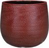 Mica Decorations Bloempot Bordeaux Rood Ribbels Keramiek Voor Kamerplant H19 X D21 Cm Plantenpotten online kopen