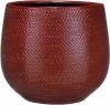 Mica Decorations Bloempot Bordeaux Rood Ribbels Keramiek Voor Kamerplant H20 X D25 Cm Plantenpotten online kopen