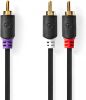 Nedis CABW24000AT30 subwooferkabel RCA male 2x RCA male 3 meter online kopen