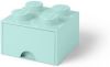 LEGO Set van 6 Opberglade Brick 4, Aquablauw online kopen