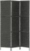 VidaXL Kamerscherm met 3 panelen 116x160 cm waterhyacint zwart online kopen