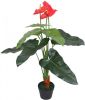 VidaXL Kunst anthurium plant met pot 90 cm rood en geel online kopen