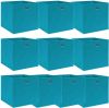 VidaXL Opbergboxen 10 st 32x32x32 cm stof babyblauw online kopen