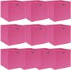 VidaXL Opbergboxen 10 st 32x32x32 cm stof roze online kopen