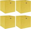 VidaXL Opbergboxen 4 st 32x32x32 cm stof geel online kopen