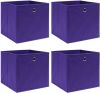 VidaXL Opbergboxen 4 st 32x32x32 cm stof paars online kopen