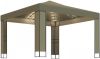 VidaXL Prieel met dubbel dak en LED lichtslinger 3x3x2, 7 m taupe online kopen