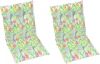 VidaXL Tuinstoelkussens 2 st 100x50x3 cm bladpatroon online kopen