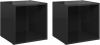 VidaXL Tv meubelen 2 st 37x35x37 cm spaanplaat hoogglans zwart online kopen