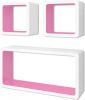 VidaXL Wandplanken kubus 6 st wit en roze online kopen