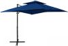 VidaXL Zweefparasol met dubbel dak 250x250 cm azuurblauw online kopen
