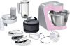 BOSCH Keukenmachine CreationLine MUM58K20 inclusief 1, 25 liter mixer, continu rasp en snijapparaat, 3 schijven en patisserieset, roze online kopen