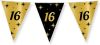 Shoppartners Leeftijd Verjaardag Feest Vlaggetjes 16 Jaar Geworden Zwart/goud 10 Meter Vlaggenlijnen online kopen
