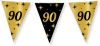 Shoppartners Leeftijd Verjaardag Feest Vlaggetjes 90 Jaar Geworden Zwart/goud 10 Meter Vlaggenlijnen online kopen