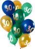 Feestbazaar Ballonnen Set 30 Jaar Groen/Goud Premium 12 Stuks online kopen
