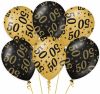 Shoppartners 6x Stuks Leeftijd Verjaardag Feest Ballonnen 50 Jaar Geworden Zwart/goud 30 Cm Ballonnen online kopen
