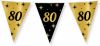 Shoppartners Leeftijd Verjaardag Feest Vlaggetjes 80 Jaar Geworden Zwart/goud 10 Meter Vlaggenlijnen online kopen