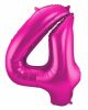 Feestbazaar Magenta Folieballon Cijfer 4 86 cm online kopen