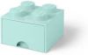 LEGO Set van 6 Opberglade Brick 4, Aquablauw online kopen