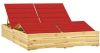 VIDAXL Ligbed tweepersoons met rode kussens ge&#xEF, mpregneerd grenenhout online kopen