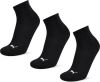 PUMA Enkelsokken Quarter Plain 3 Pak Zwart/Wit online kopen