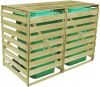 VIDAXL Containerberging dubbel 240 L ge&#xEF, mpregneerd hout online kopen