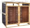 VIDAXL Containerberging dubbel grenenhout en wicker online kopen