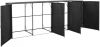 VIDAXL Containerberging vierdubbel 305x78x120 cm poly rattan zwart online kopen