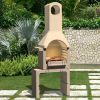 VidaXL Houtskoolbarbecue met schoorsteen beton online kopen