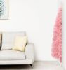 VidaXL Kunstkerstboom half met standaard smal 210 cm roze online kopen