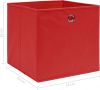 VidaXL Opbergboxen 10 st 32x32x32 cm stof rood online kopen