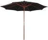 VidaXL Parasol met houten paal 300x258 cm zwart online kopen
