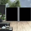 VidaXL Tuinscherm uittrekbaar dubbel 170x600 cm zwart online kopen