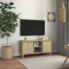VidaXL Tv meubel met houten poten 103, 5x35x50 cm sonoma eikenkleurig online kopen